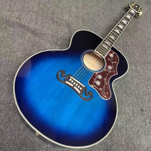 Buy cheap Custom Flamed Maple Back Side 43 Inch Jumbo Acoustic Guitar with Abalone Inlay in Blue Sunburst from wholesalers