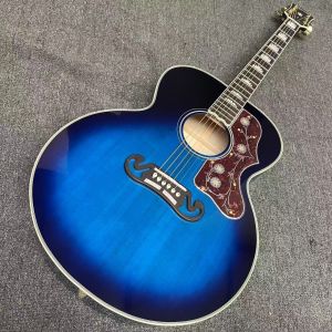 Buy cheap Custom Flamed Maple Back Side 43 Inch Jumbo Acoustic Guitar with Abalone Inlay in Blue Sunburst from wholesalers