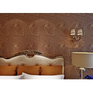 Buy cheap Non - Woven Brown Moistureproof Modern Removable Wallpaper With Dropping Beads from wholesalers