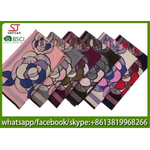 Buy cheap China supplier large flower jacquard wool feel long scarf 70*180cm 35% wool 65 product