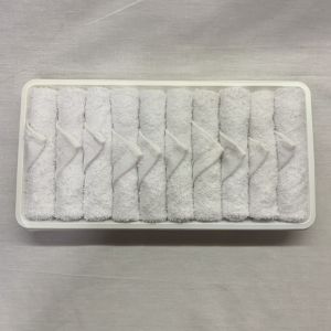 Buy cheap Bleached Hand Oshibori Airline Plain Towel with antiseptic sachet from wholesalers