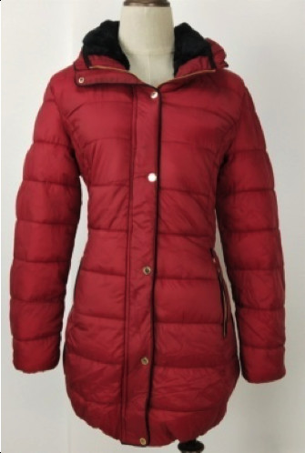 Quality Washable Womens Long Padded Jacket With Fur Hood Thermal Tested for sale