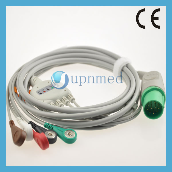 Quality Nihon Kohden 11pin ECG cable with 5 lead,snap type,BC-763V for sale