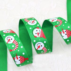 2020 Fancy colorful polyester tape with christmas tree and snow printing