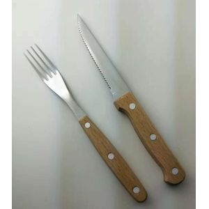 Buy cheap cutlery set with steak knives and fork With Wooden Handle for Tableware from wholesalers