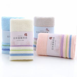 100% Cotton Multicolor Dobby Towel Set for Soft and Absorbent Bathing Experience
