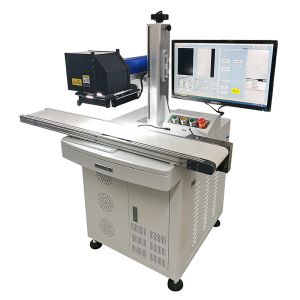 20w 30w Ccd Fiber Visual Positioning Laser Marking Machine With Conveyor Belt