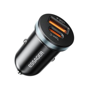Buy cheap ESSAGER ES-CC12 30W Type C USB A Phone Car Charger Fast Charging QC3.0 PD3.0 from wholesalers