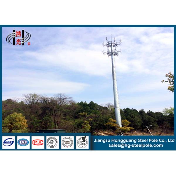 Buy cheap Telecommunication Monopole Towers Outter Climbing Rung Two Platforms from wholesalers