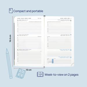 Buy cheap Black Leatherette Cover Small Academic Planner With Hourly Schedule from wholesalers