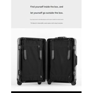 Buy cheap 1815 Aluminum alloy trolley suitcase 20/24/28 Large Black heavy-duty spinner Luggage suitcase set with TSA Lock,carry on suitcase,hard shell luggage from wholesalers