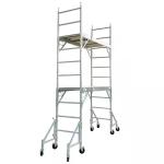 China Industrial Mobile Aluminum Alloy Scaffold Set Double Ladder Gate Foldable Iron Aluminum Frame Walkthrough Staircase Warehouse for sale