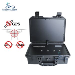 3 Bands Portable Drone Signal Jammer WiFi GPS 65w Suitcase UAV Drone Signal