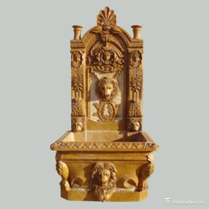 Buy cheap China marble Stone Carving Sculpture The yellow limestone wall fountain W-FTN07 from wholesalers