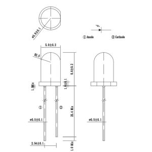 F5 Infrared 32V Plastic Sealed Receiving Tube Black Color Lens 700-1100nm IR Dip