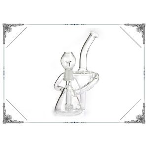 China Recycler Dab Oil Rigs Matrix Perc Glass Water Pipes Bong Smoking Hand Blown on sale