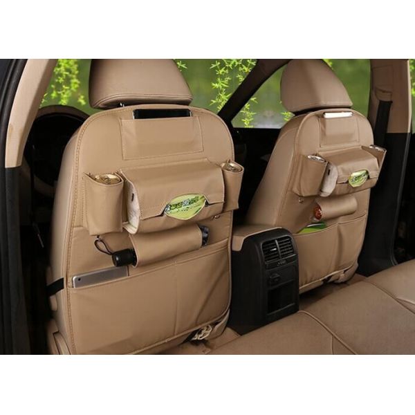 Quality Double Sided Leather Foam Car Seat Back Storage Bag EN71 Certificate for sale