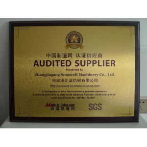 Zhangjiagang Sunswell Machinery Co., Ltd. Certifications