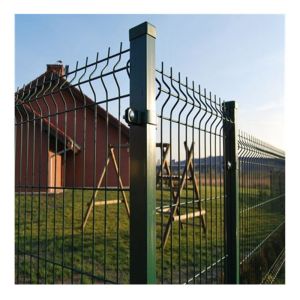 Modern Stylish 3D Curved Welded Wire Mesh Panel Fence with Pressure Treated Wood
