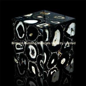 Buy cheap Backlit Semiprecious Stone Black Agate Cube Box from wholesalers