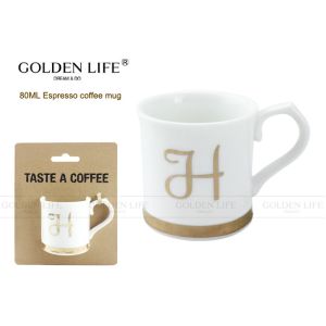 Buy cheap New Bone China Espresso cups with real gold decals from wholesalers