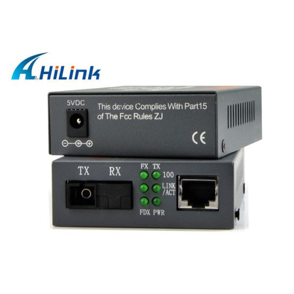 WDM SFP Port Fiber Optic To RJ45 / UTP Media Converter , Compatible Cisco Media