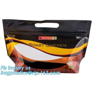 Slider Resealable Zipper, Doypack, Roast Chicken Stand Up Pouch With Vent Hole,