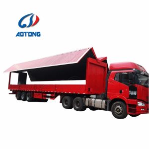 Buy cheap Juyuan Trailer 3 Axles Swing Open Type Cargo Box Van Semi Trailer Wing Dry Van Type from wholesalers