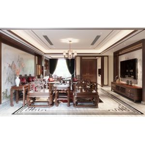 Timeless Elegant Stainless Steel TV Cabinet Solution New Chinese Style