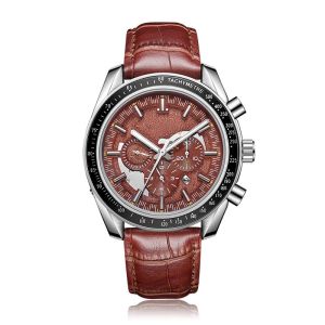 Buy cheap 45mm Alloy Shell Mens Mechanical Watches Leather Strap Automatic Movement from wholesalers