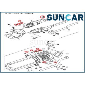 Wear Resistance LZ011300 Dipper Cylinder Sealing Kit CX300C Hydraulic Service