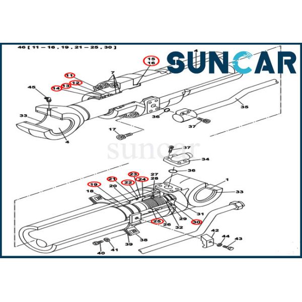 Wear Resistance LZ011300 Dipper Cylinder Sealing Kit CX300C Hydraulic Service
