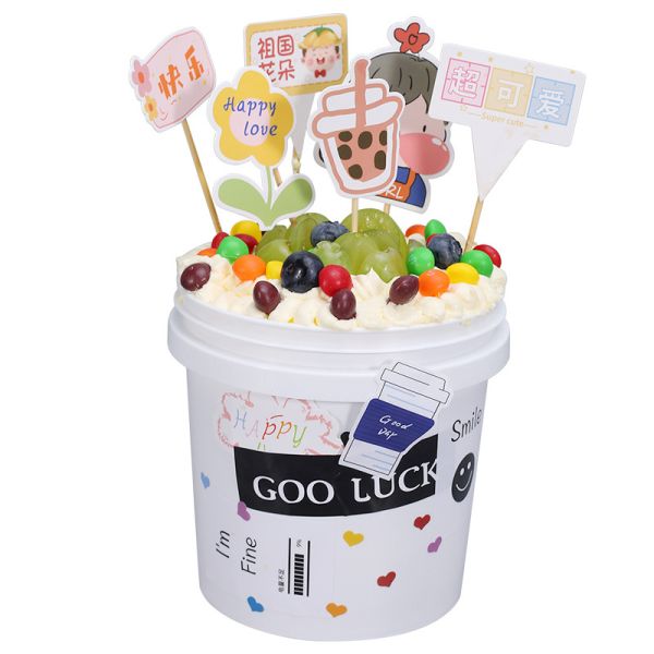 Quality Custom IML Print Logo 1L Round Plastic Bucket for Yogurt Chocolate Spread and Sauces for sale