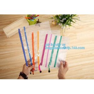 mesh document bag with zipper/pvc mesh file folder, Waterproof Zip Lock Bag Mesh