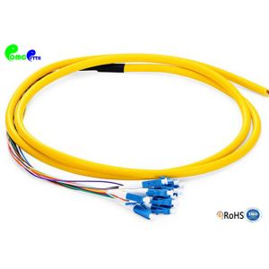 Buy cheap 12F LC Pre - terminated Fiber Optic Pigtail SM 9 / 125μm LC UPC With G657A2 Bunch Fanout 0.9mm 0.5M LSZH Jacket Yellow from wholesalers
