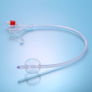 Factory Price Disposable 100% All Silicone Triple Lumen Urinary Catheter 3 Way