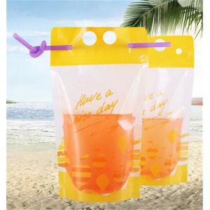 Buy cheap Take away customized drinking bag clear plastic zipper pouch from wholesalers