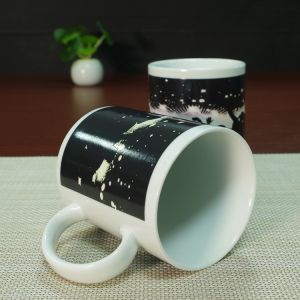 Temperature sensitive coffee mugs heat and reveal mug dia 8cm x height 9.5cm