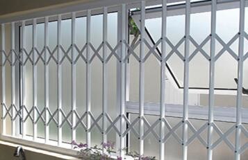 Quality White Aluminium Collapsible Window Grill , Aluminium Burglar Bars for sale