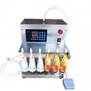 Buy cheap Semi Automatic Spout Pouch Juice Liquid Soybean Milk Self-supporting Bag Filling Packing Machine from wholesalers
