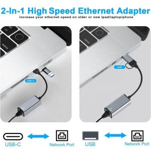 Buy cheap USB C Type-C To RJ45 Ethernet Gigabit Lan Adapter for Laptops in High Demand from wholesalers
