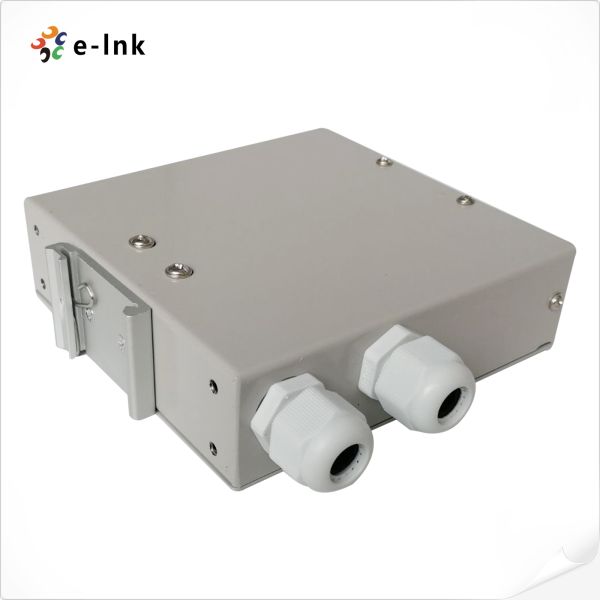 6-Port DIN-Rail Fiber Splice Box Suitable for FC/SC/ST/LC Compatible with 12