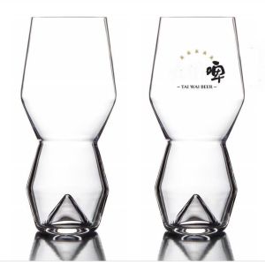 China Unique Peak Bottom Ipa Glass Handmade Crystal Craft Beer Glasses on sale