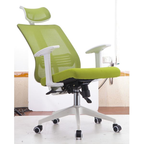 Quality Adjustable Back  Fabric Executive Office Chairs , Green Ergonomic Task Chair for sale
