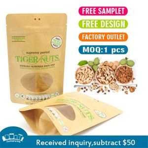 Buy cheap Food Grade Compostable 250g Kraft Paper Bag With Transparent Window from wholesalers