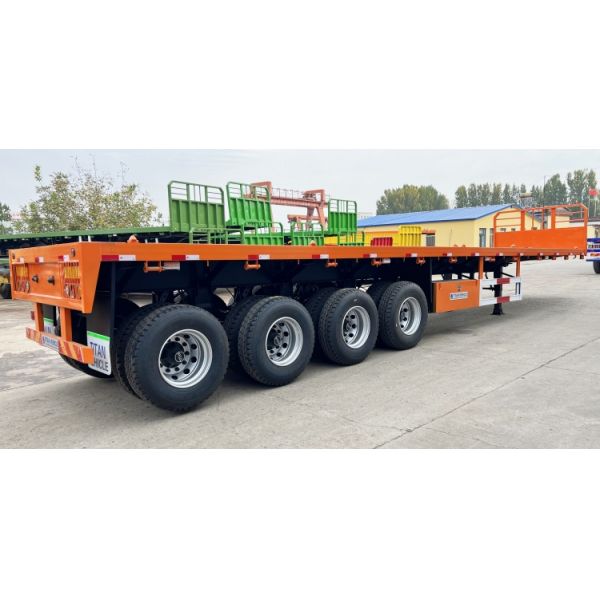 4 Axle 40 Foot Flatbed Semi Trailer with Front Wall for Sale in Mauritius