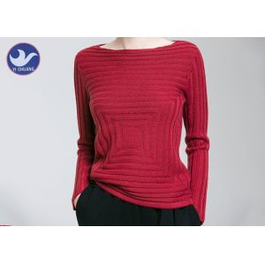 Buy cheap Boat Neck Womens Knit Pullover Sweater Square Knitting Pattern Clothing from wholesalers