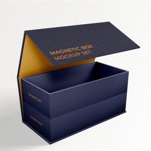 Buy cheap Custom Printed Premium Two Layer Magnetic Gift Box Packaging With Gold Foil Stamping Logo from wholesalers