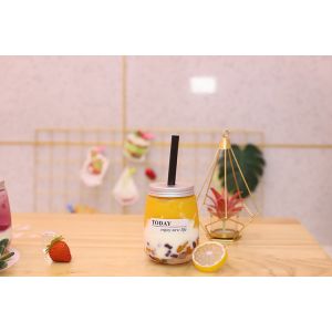 Leak-proof Screw-on Lid Milk Tea Bottles for Medium-Sized Drinks Beverages
