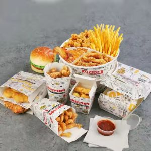 Buy cheap Customized Recyclable Paper Cardboard Boxes for Fried Chicken Burgers and French Fries Takeaway from wholesalers